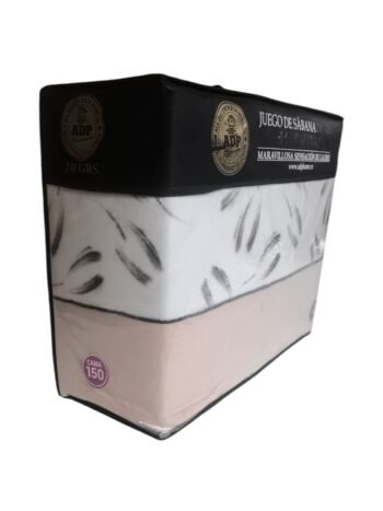 Sábanas Coralina 3/4 Piezas Invierno, Polar Franela Térmica 240Gr/M²,Plumas en Beis-Incluye Bajera Ajustable +30cm, Encimera y Funda Almohada.