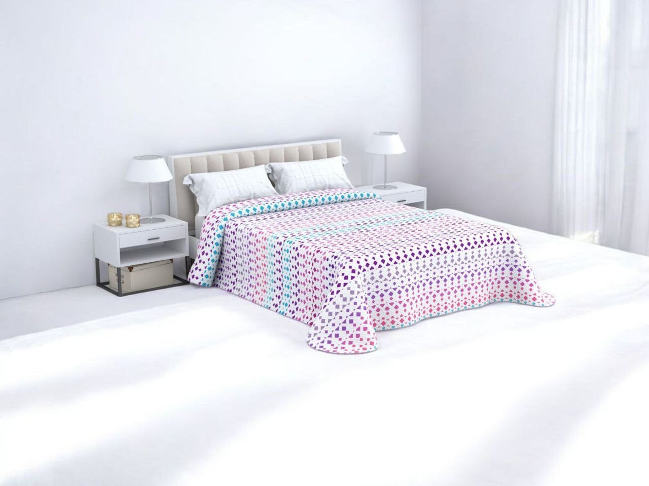 Colcha Veraniega Atenea Malva – Frescura y Ahorro para tu Dormitorio