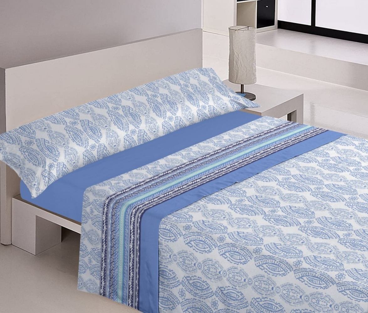 Juego sabanas cama verano 3 piezas Lavanda Azul Suaves y Económicas de Microfibra Anti-perli  | Mercatienda.es