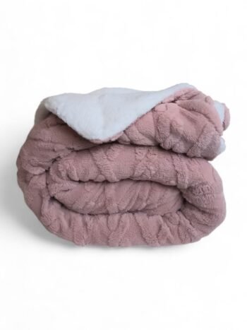 Manta de Sofá y Cama M-Ochos en Rosa – Sedalina Suave con Sherpa, Calidez Garantizada- Mercatienda.es