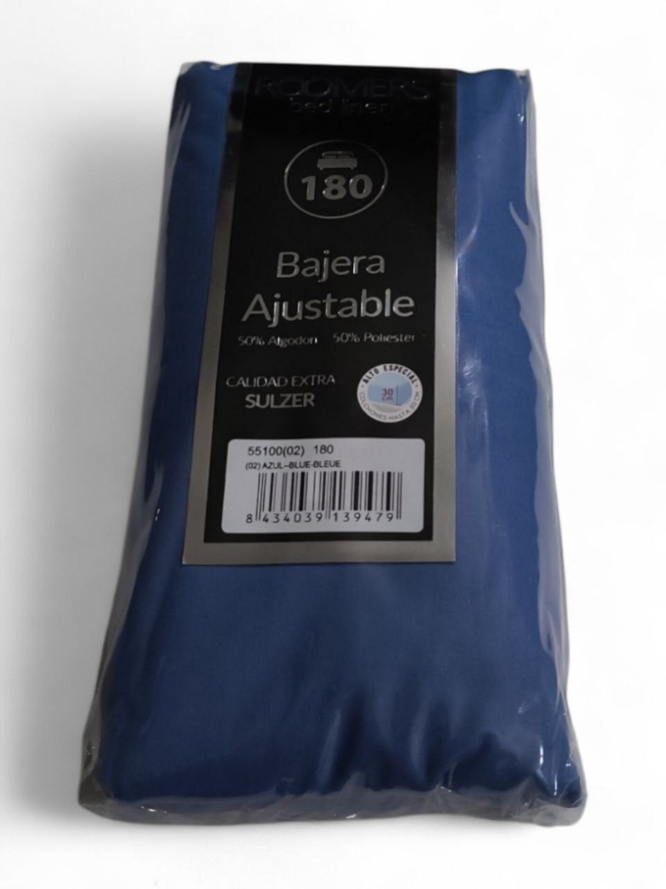 Sábanas Bajeras Azul Roomers: Ajuste Ideal 30cm