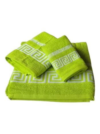 Juegos Toallas de baño algodón Portugués 500g de alta calidad set 3 - Simon en Verde Pitacho gruesas y duraderas | Mercatienda.es