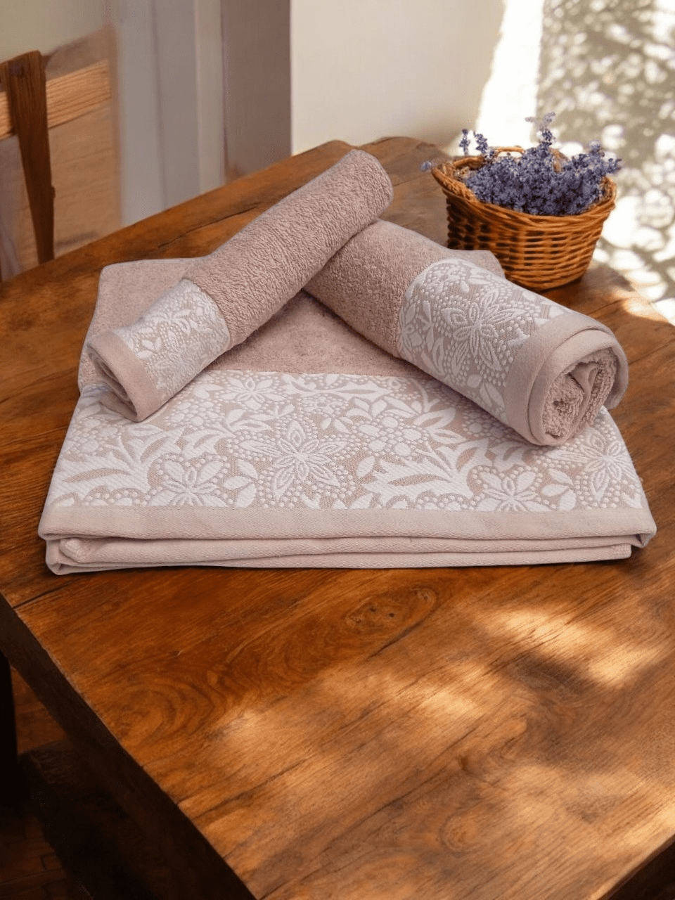 Toallas de baño en,set 3 100% algodón Portugués Gran absorción,500 g/m2,súper Suave.
