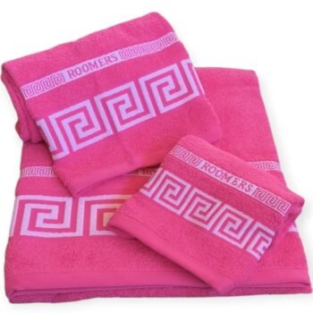 Juegos Toallas de baño algodón Portugués 500g de alta calidad set 3 - Simon en Fucsia gruesas y duraderas | Mercatienda.es