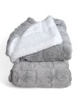 Manta de Sofá y Cama Corazones en Color Gris Claro – Sedalina Suave con Sherpa