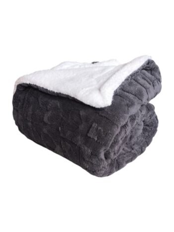 Manta de Sofá y Cama Corazones en Color Gris Oscuro – Sedalina Suave con Sherpa, Calidez Garantizada- Mercatienda.es