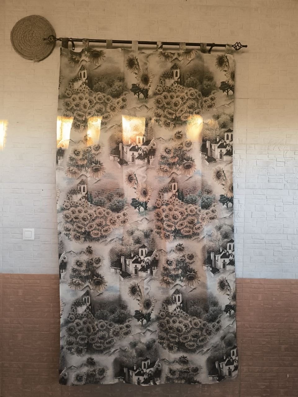 Cortina de Calle Alpujarra – Tejido Jacquard, Girasoles en el Campo, 140x240/250cm