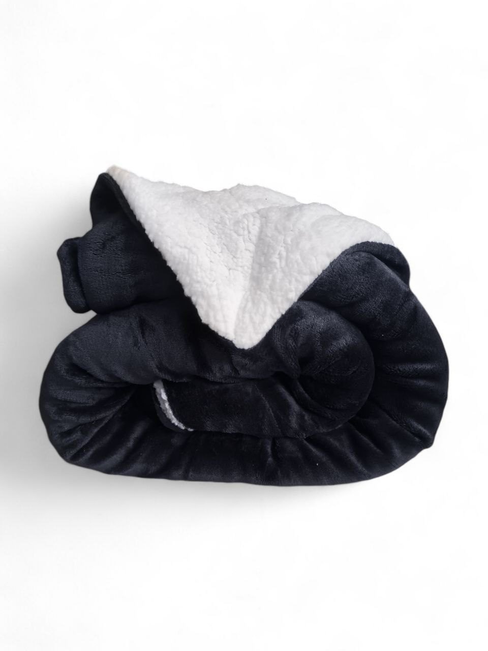 Manta sofá Gruesa invierno sedalina y borreguito polar sherpa en Azul Marino. Aislamiento Térmico y Suavidad Extra.