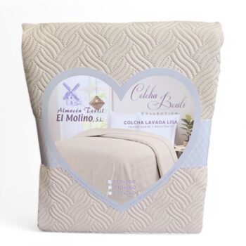 Colcha Bouti Lavada Lisa de Microfibra Suave, Ligera y Elegante para Verano En Lino