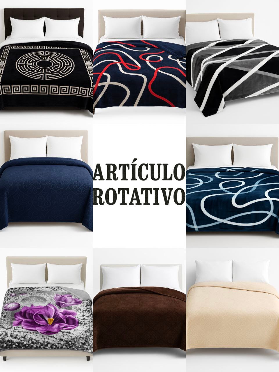 Manta Grande 220x240 cm – 1.600 g aprox. | Suave y cálida para cama o sofá |Artículo Rotativo