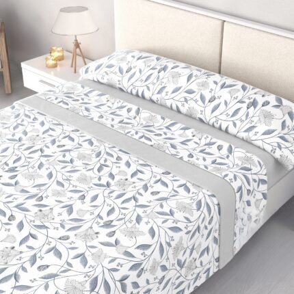 Juego de sábanas pirineo invierno 120 g – Vanesa Gris bajera 30 cm + largo 200 cm – camas 90 | 105 | 135 | 150 y 180 cm| Mercatienda.es