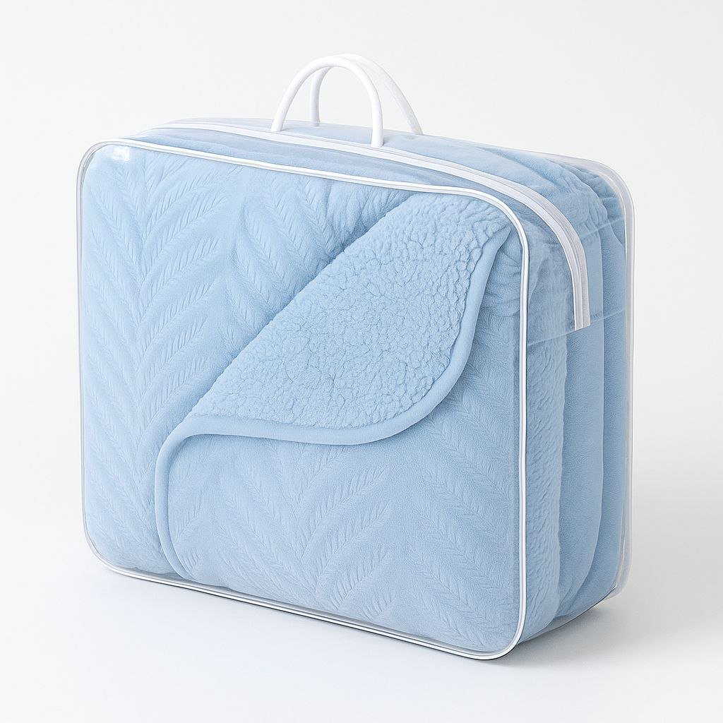 Edredón Espiga celeste para cama en invierno