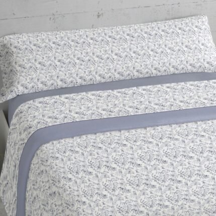 Sábanas de Coralina -Tacto suave Térmicas de Invierno, Doble Perchado 200grs - Hiedra en Gris , Mercatienda.es