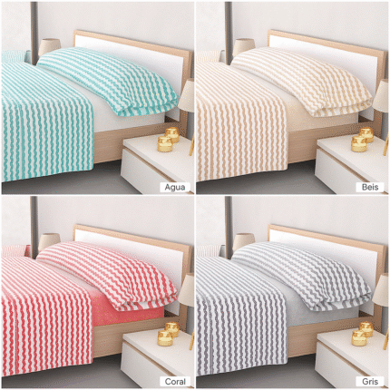 Sábanas de Sedalina Jacquard Bicolor 265 g/m² – Juego Invierno 3 Piezas