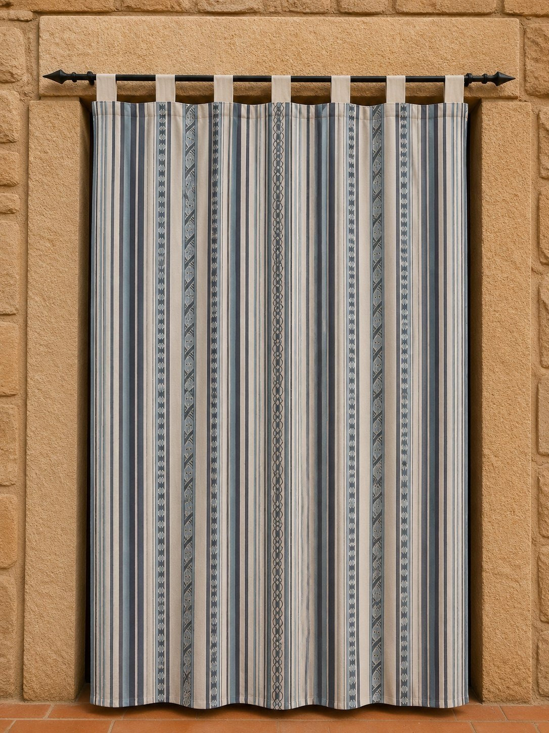 Cortina exterior Toledo Azul 140×260 cm | Jacquard