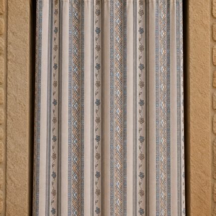 Cortina exterior Greca Azul 140×260 cm | Jacquard