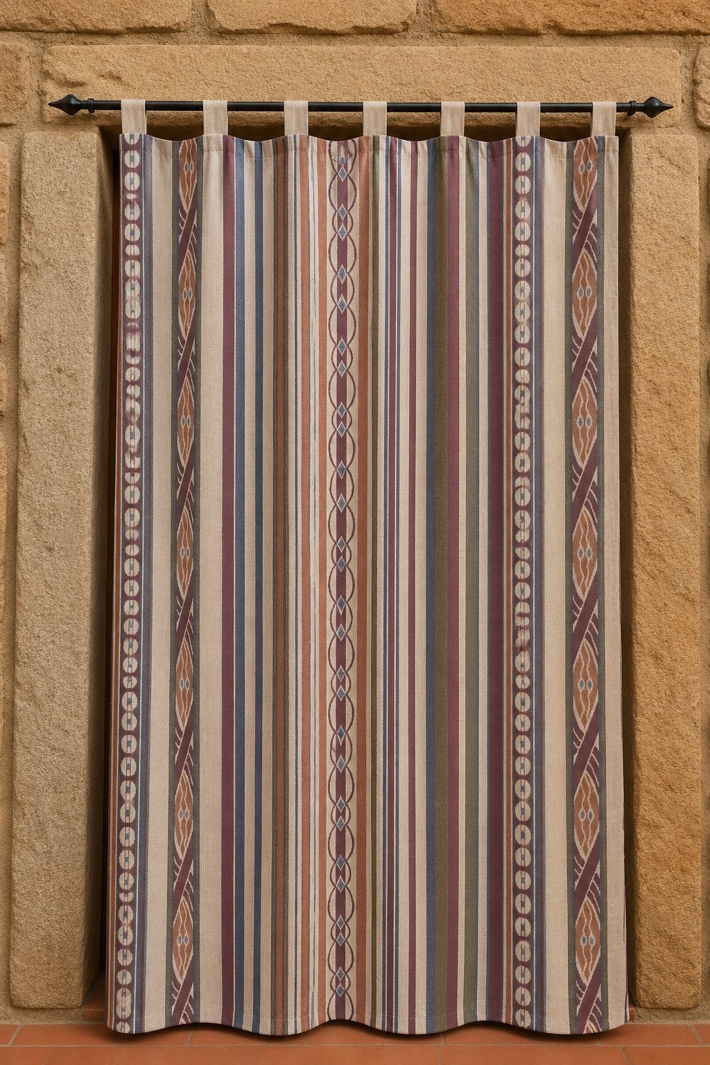 Cortina alpujarreña Toledo Roja 140×260 cm | Jacquard