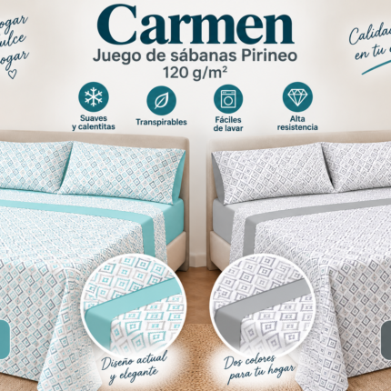Juego de sábanas Pirineo Carmen 120 g/m²