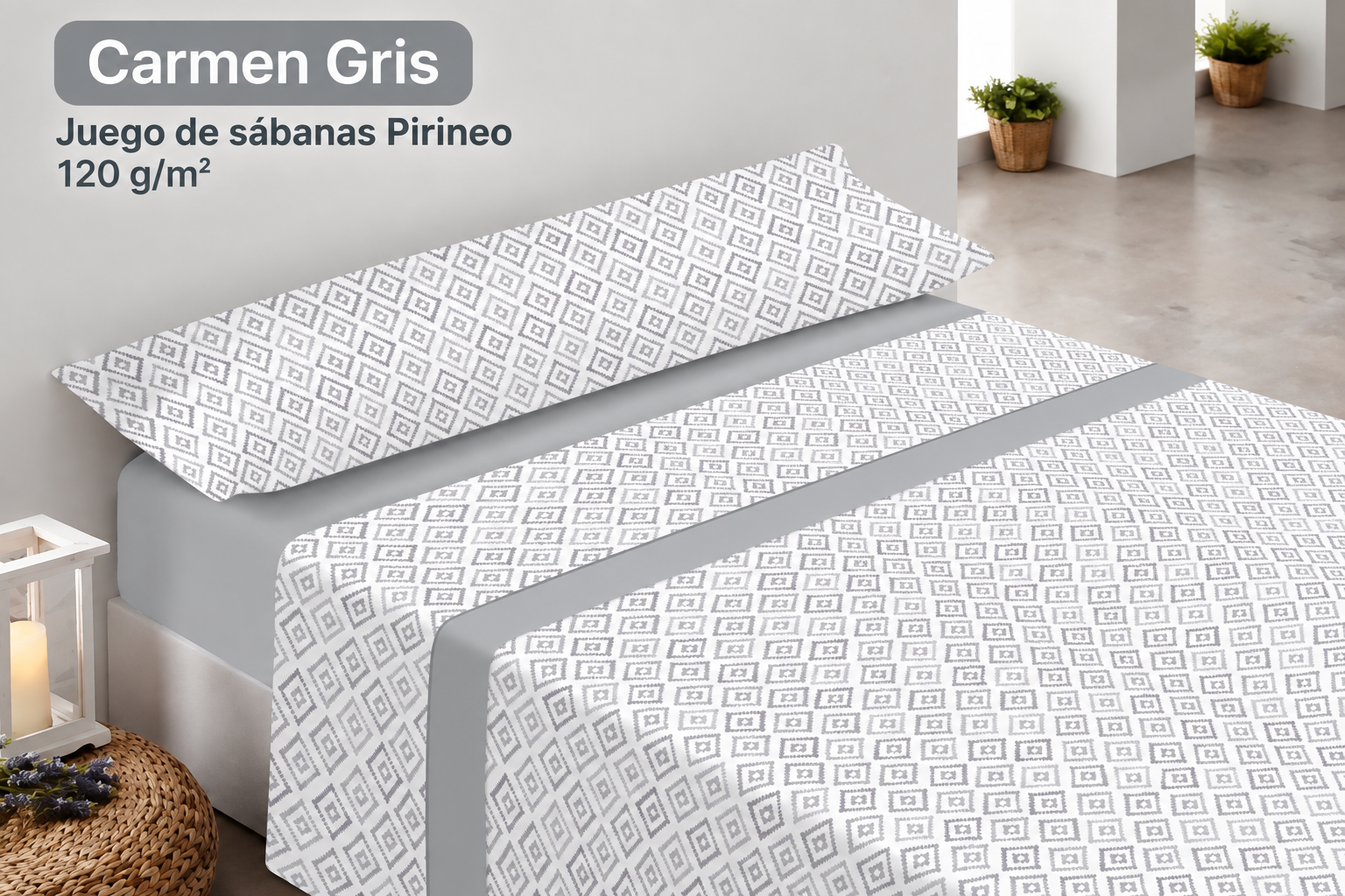 Juego de sábanas Pirineo Carmen 120 g/m²