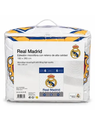 Edredón Real Madrid blanco Leyenda Blanca fotografía real del producto