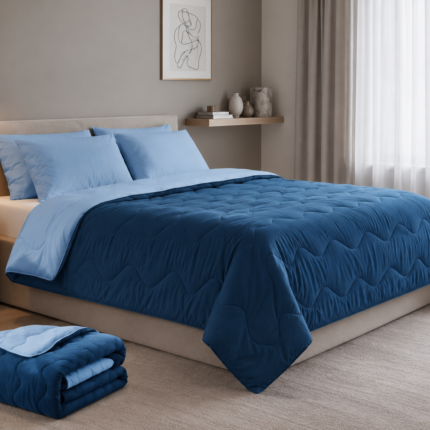 Edredón nórdico bicolor Azul Marino y Azul 350 g/m² reversible