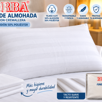 Funda almohada Zorba cutí con cremallera, algodón y poliéster