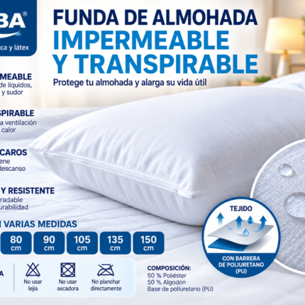 Funda protectora de almohada Zorba impermeable y transpirable