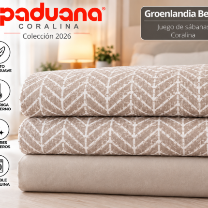 Juego de sábanas coralina Paduana Groenlandia Beige | Colección 2026