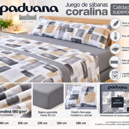 Juego de sábanas coralina Paduana Noruega - imagen 1
